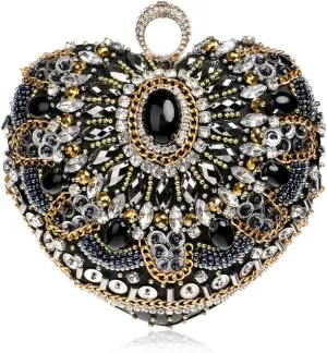 Embroidery Beading Women Evening Bags Handmade Diamonds Clutch Bags Shoulder Chain Handbags Shoulder Bag