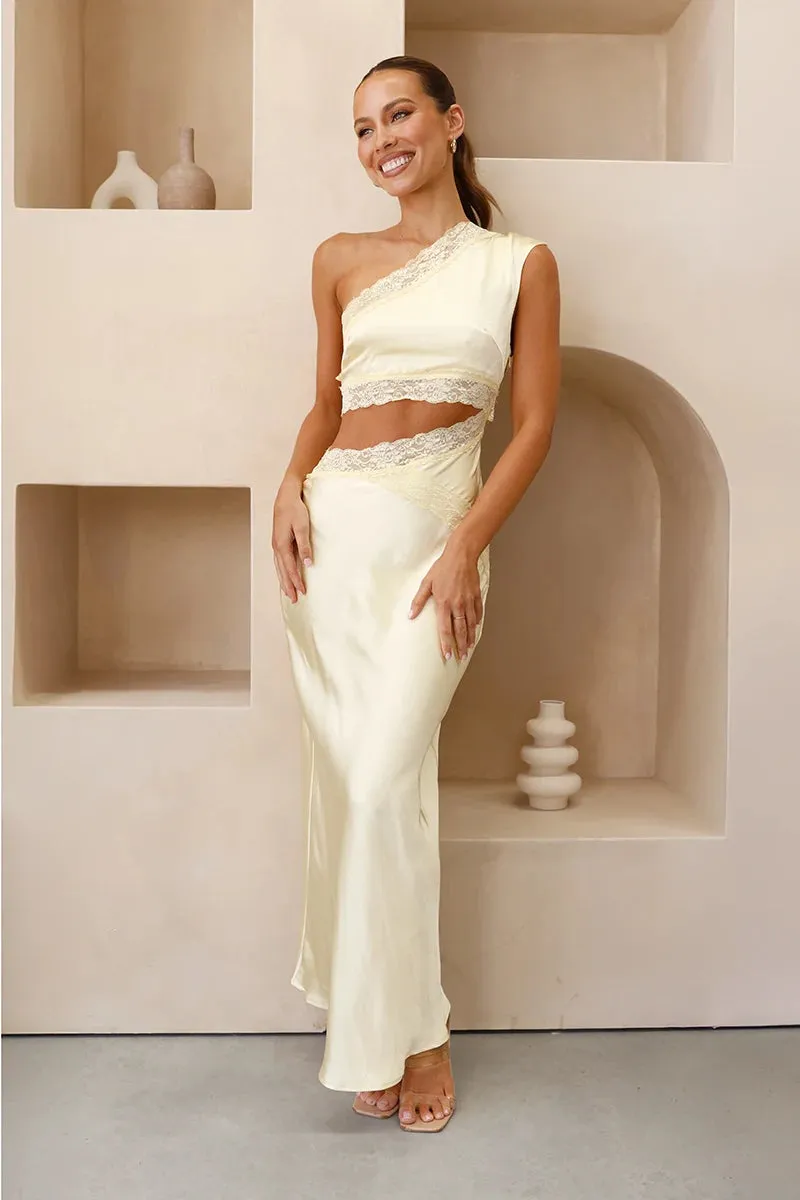 Emily One Shoulder Maxi Dress - Yellow