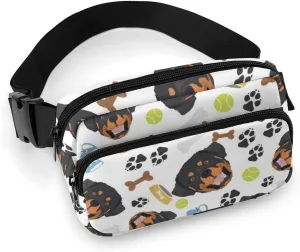 Fanny Packs for Women Men Cross Body - Cool Rottweiler Small Crossbody Bags for Women Men, Belt Bag Waist Packs for Workout Running Travel with Adjustable Strap