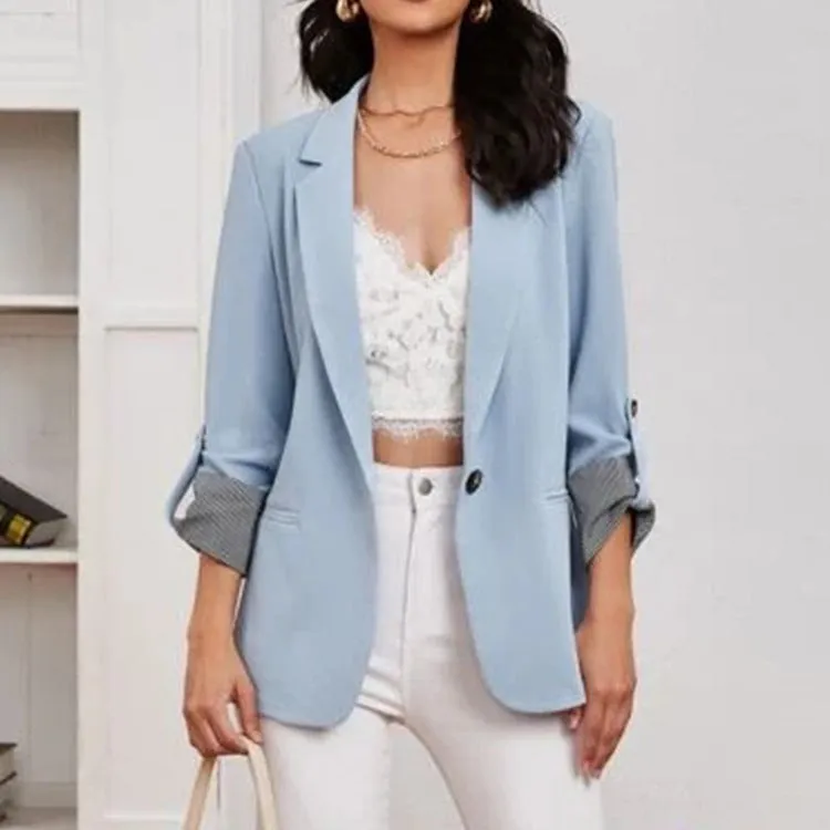Fashion Patchwork Lapel Blazer