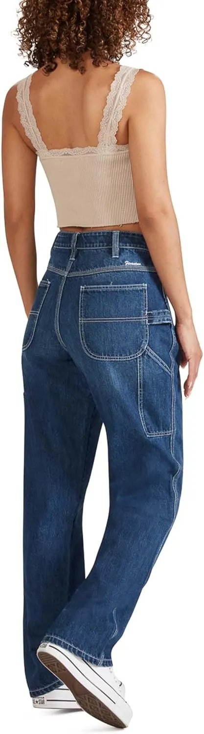 FIVESTAR GENERAL Women's Relaxed Fit Denim Carpenter Pant, High Rise, Button Closure with Brass Zipper