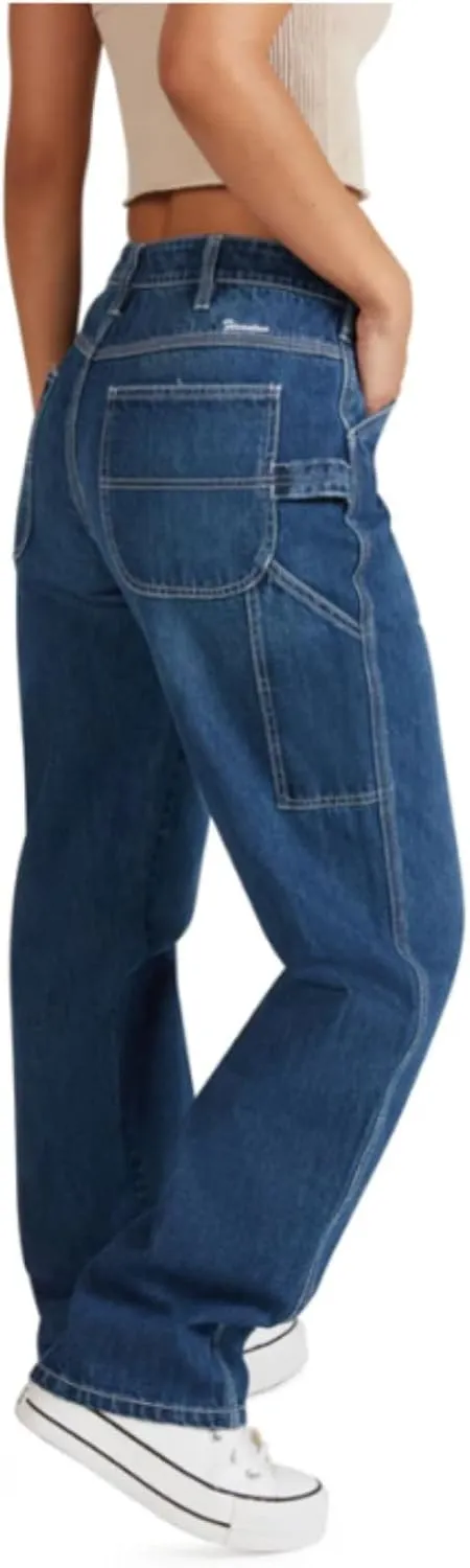 FIVESTAR GENERAL Women's Relaxed Fit Denim Carpenter Pant, High Rise, Button Closure with Brass Zipper