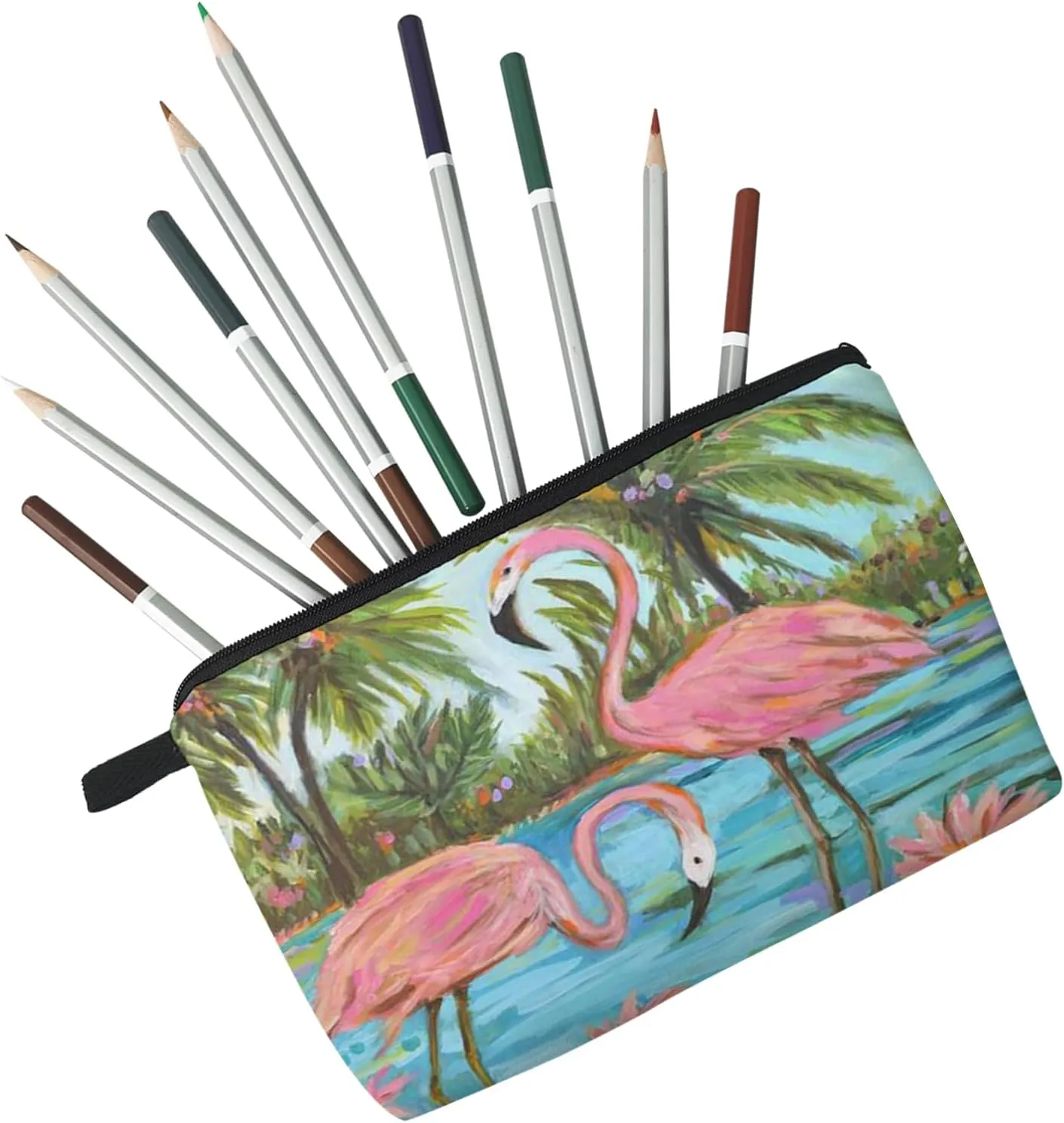 Flamingo Cosmetic Bag for Women Cute Small Makeup Bag for Purse Travel Toiletry Zipper Pouch for Girls Gift for Sisters Flamingo Makeup Bag for Her