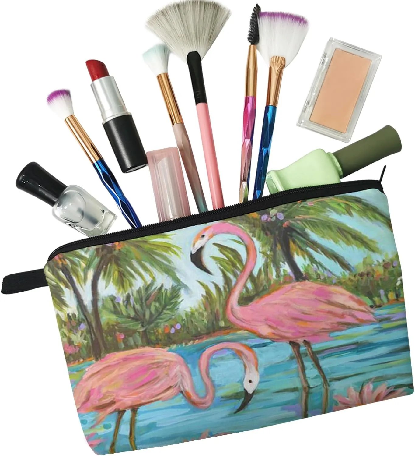 Flamingo Cosmetic Bag for Women Cute Small Makeup Bag for Purse Travel Toiletry Zipper Pouch for Girls Gift for Sisters Flamingo Makeup Bag for Her