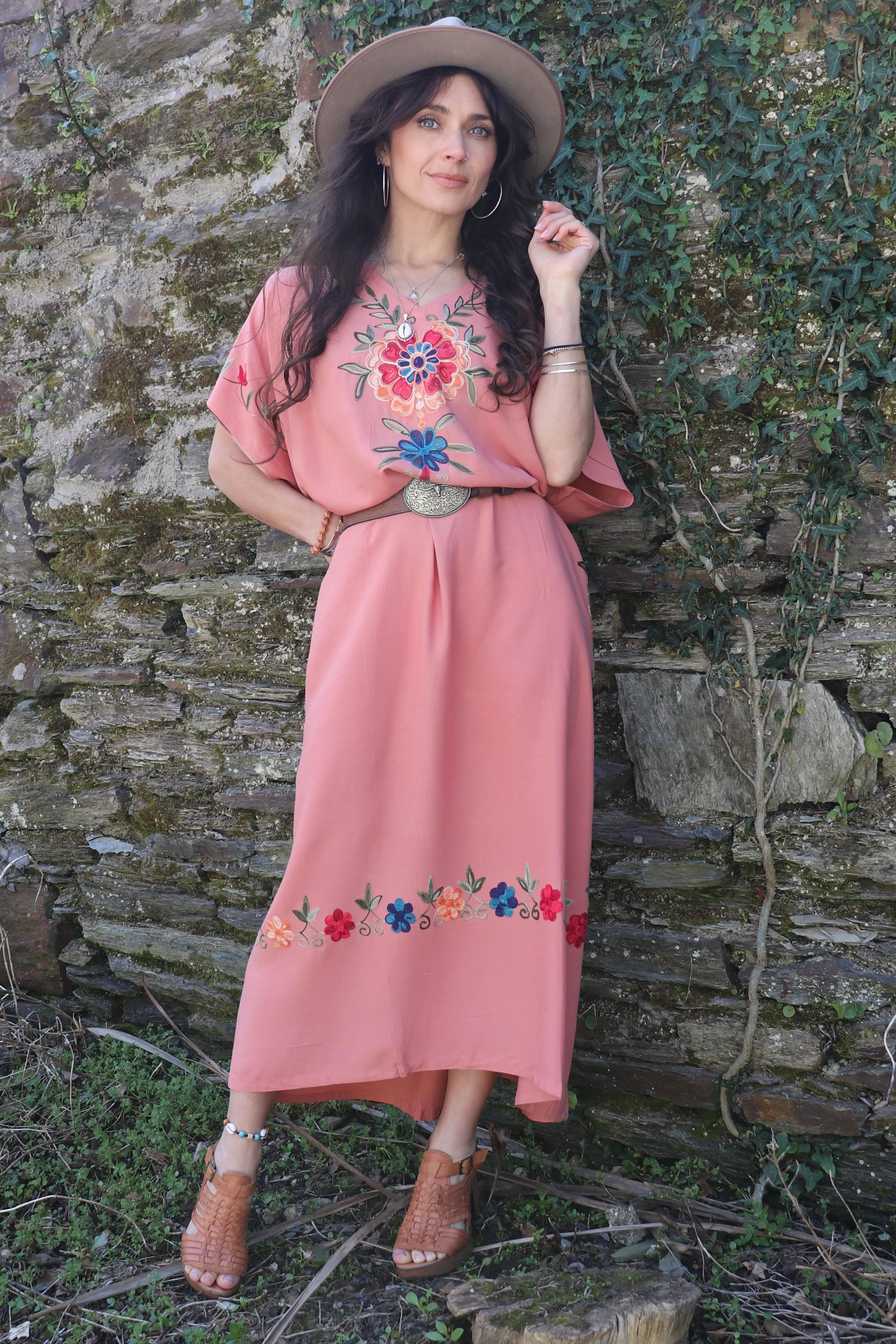 Floral embroidered dress