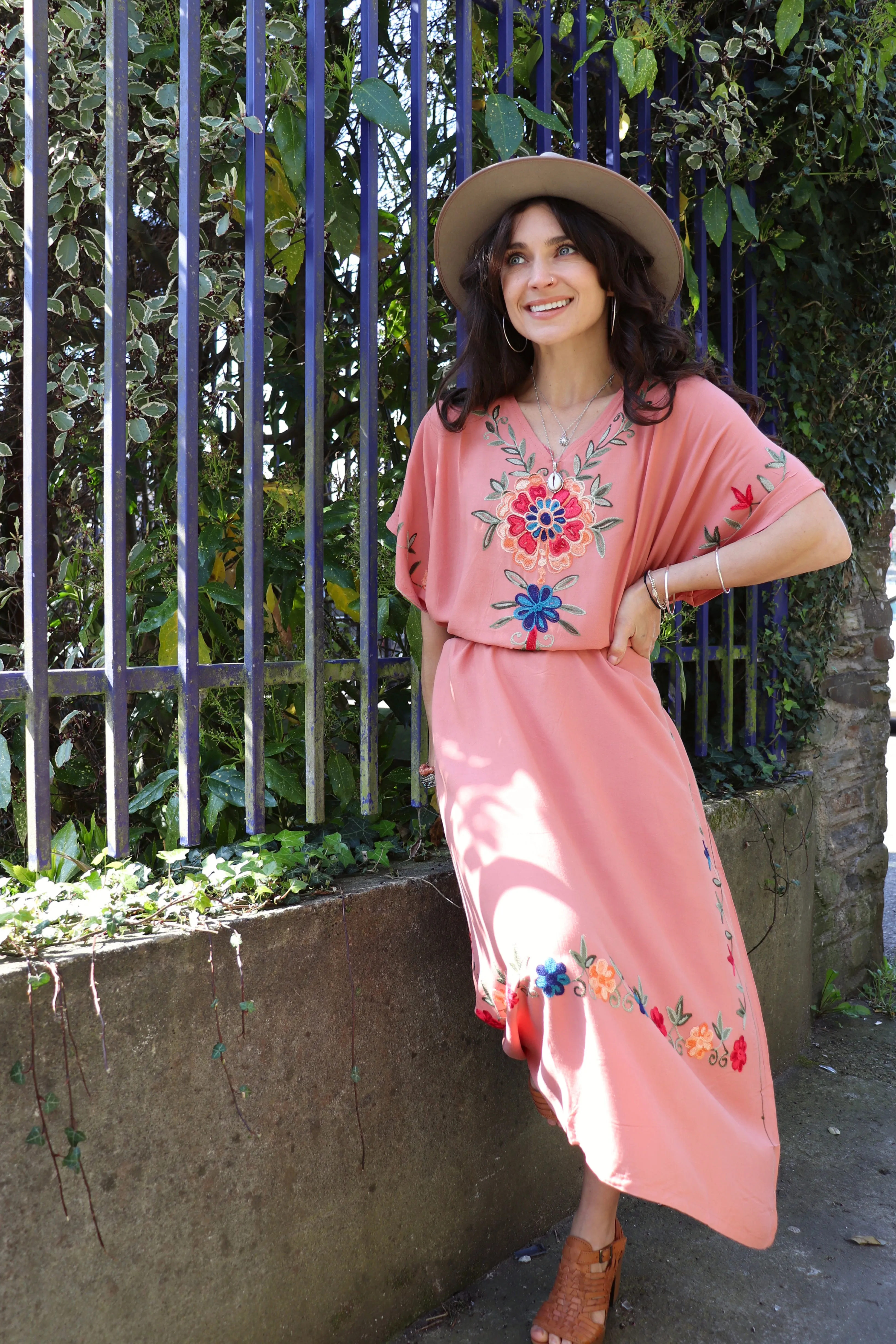 Floral embroidered dress