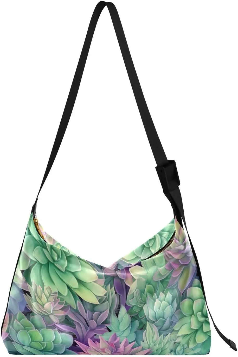 Flowers Colorful Cactus Tote Bag for Women Large Hobo Bags Cross Body Purse Leather Bags with Adjustable Strap for Women Men