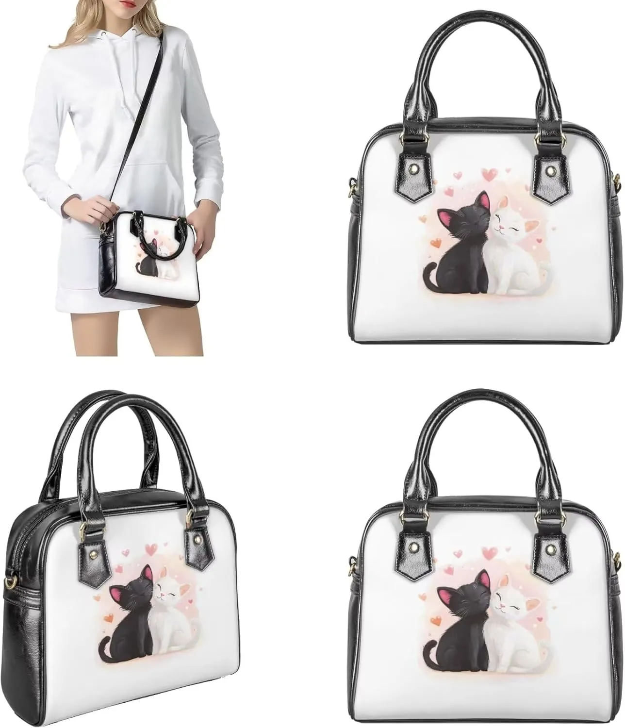FOR U DESIGNS Leather Satchel Bags for Women Crossbody Bag Shoulder Tote Bags Top Handle Valentine's Day Gifts for Her