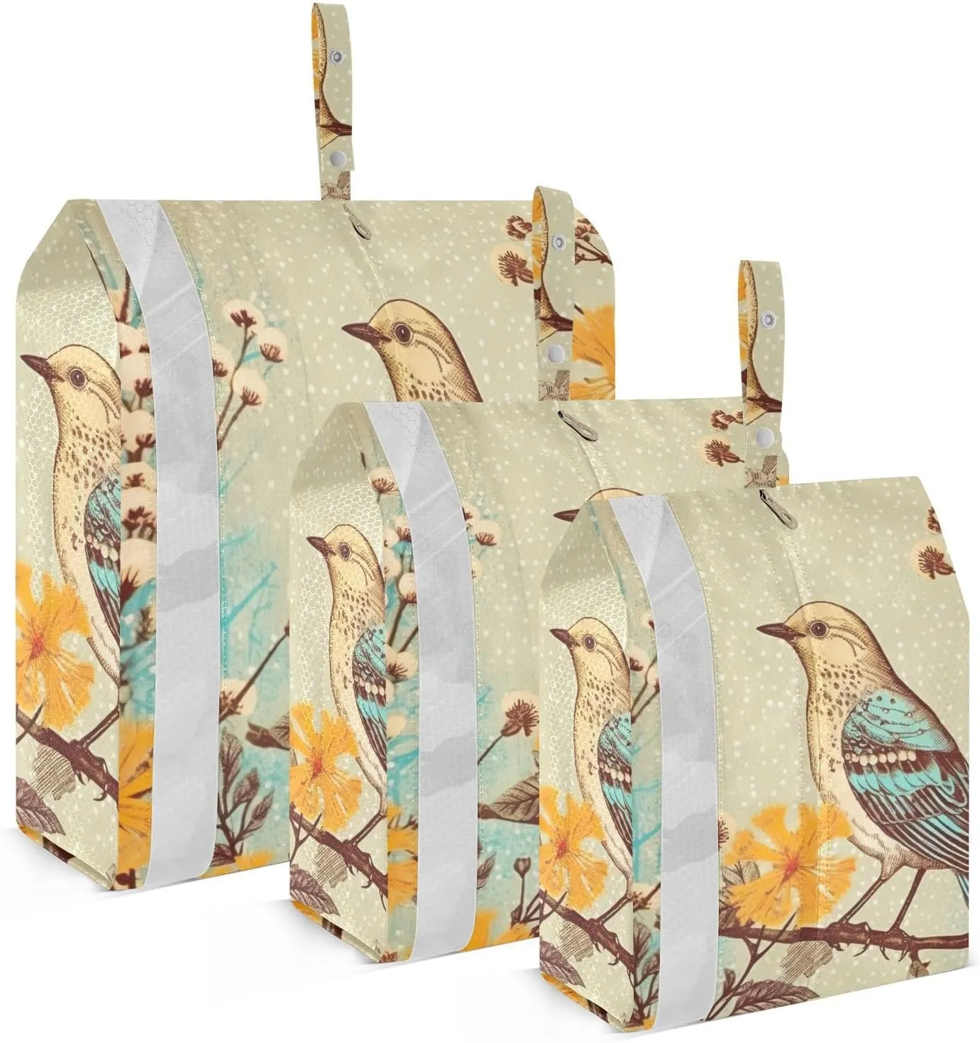 Forest Bird Packing Cubes Set of 3, Lightweight Travel Luggage Organizers Foldable Bags for Easy Packing and Organization