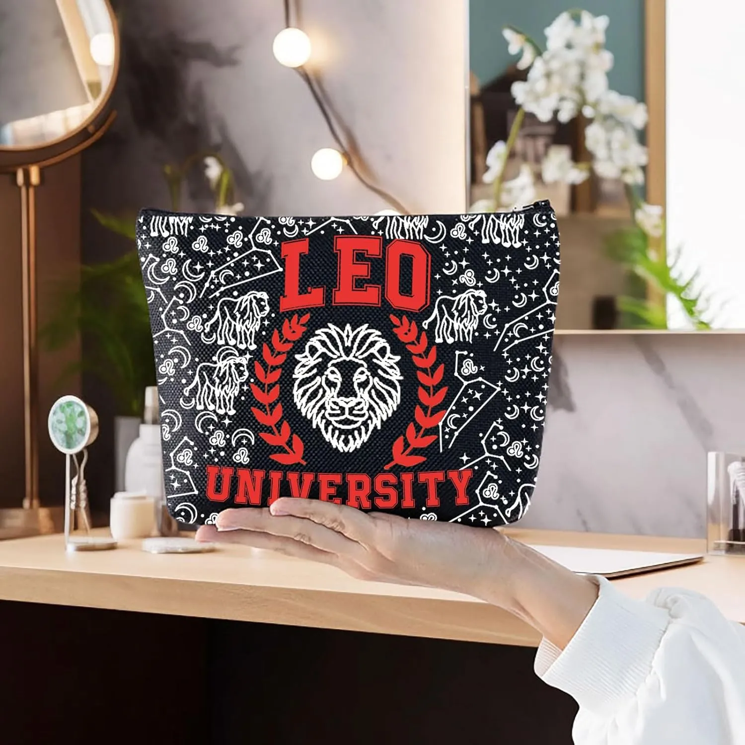 G2TUP Zodiac University Leo Makeup Bag Horoscope Zodiac Leo Gifts 12 Constellation Gifts Leo Merchandise Astrology Zipper Bag (Leo)