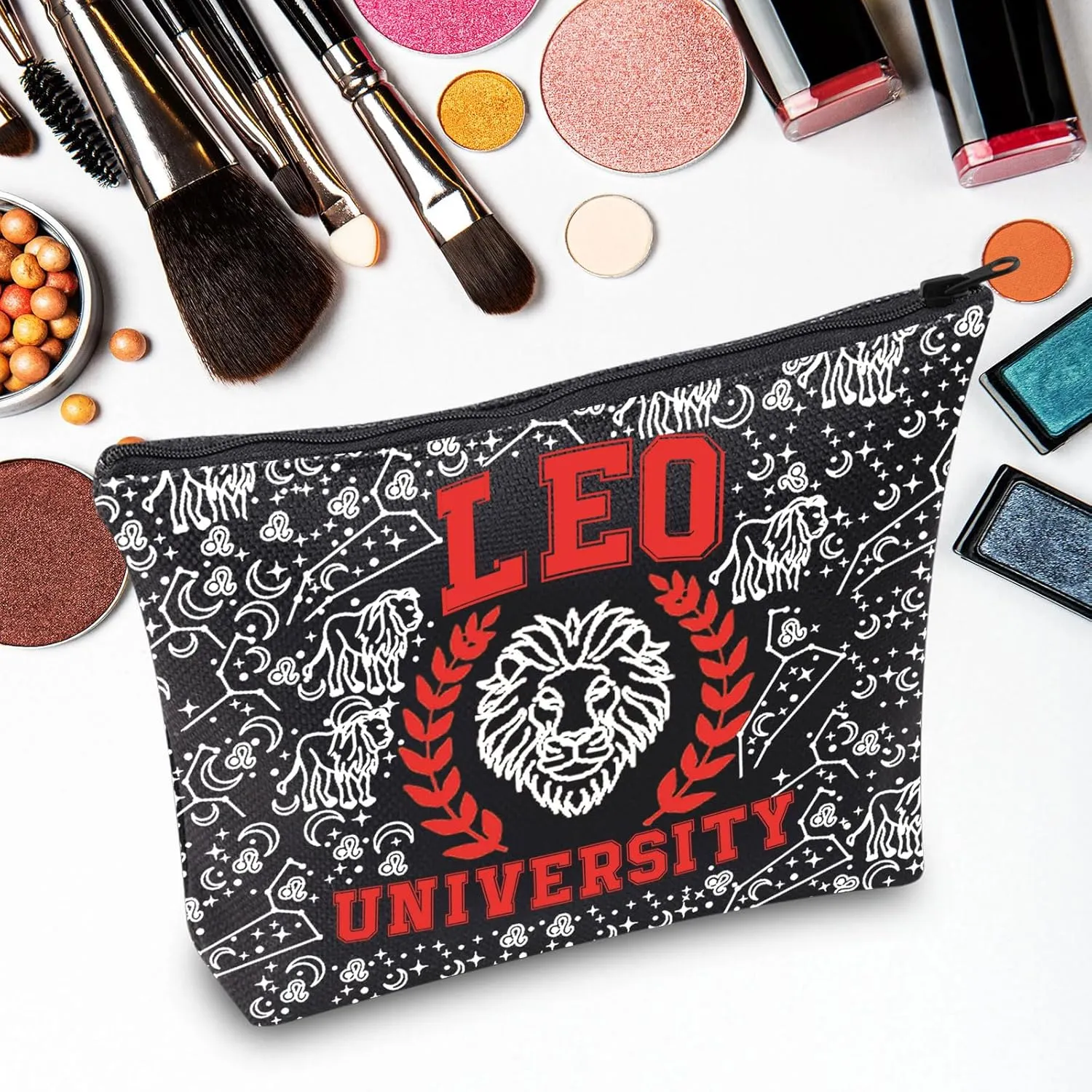 G2TUP Zodiac University Leo Makeup Bag Horoscope Zodiac Leo Gifts 12 Constellation Gifts Leo Merchandise Astrology Zipper Bag (Leo)