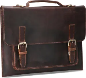 Genuine Leather Laptop Bag 14" Computer Messenger Shoulder Bag Briefcase Office Bag Travel Satchel Sleeve Bags