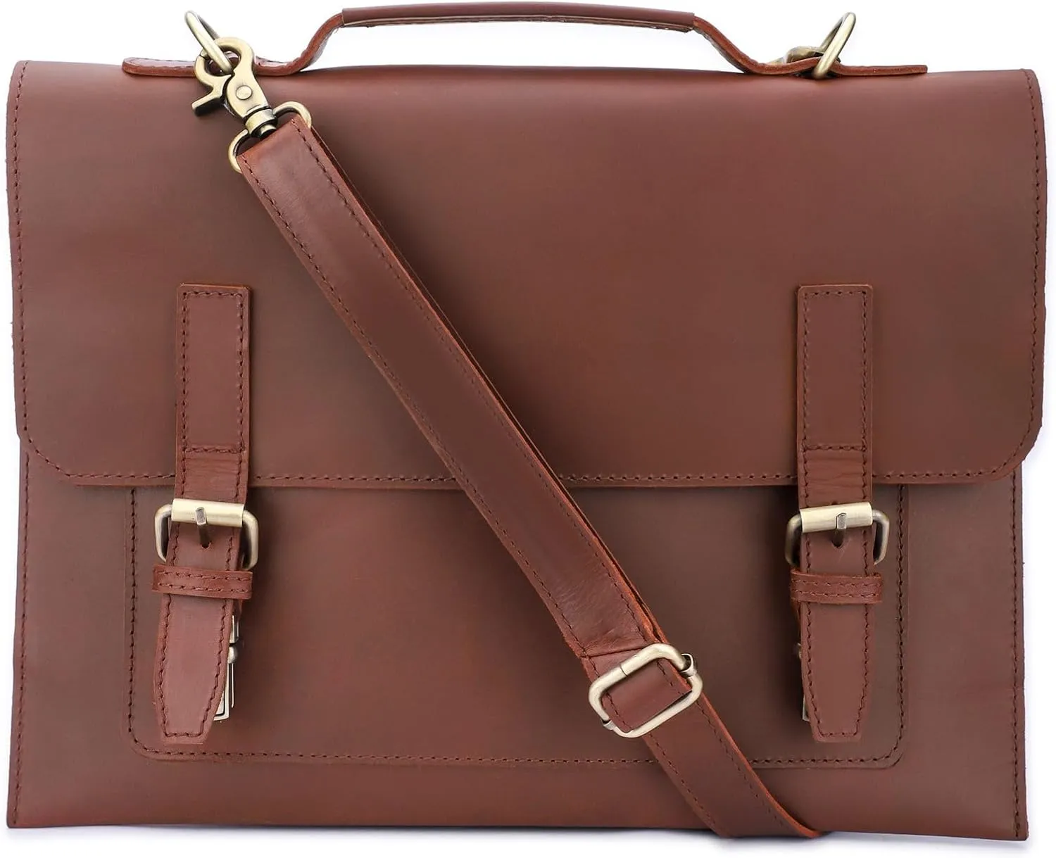 Genuine Leather Laptop Bag 14" Computer Messenger Shoulder Bag Briefcase Office Bag Travel Satchel Sleeve Bags