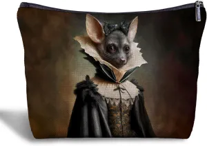 Goth Makeup Bag for Women - Goth Gifts, Vintage Women's Zippered Bag, Witchy Gifts for Women, Gothic Witch Cosmetic Bags for Purse, Vintage Bat Vampire Makeup Bag