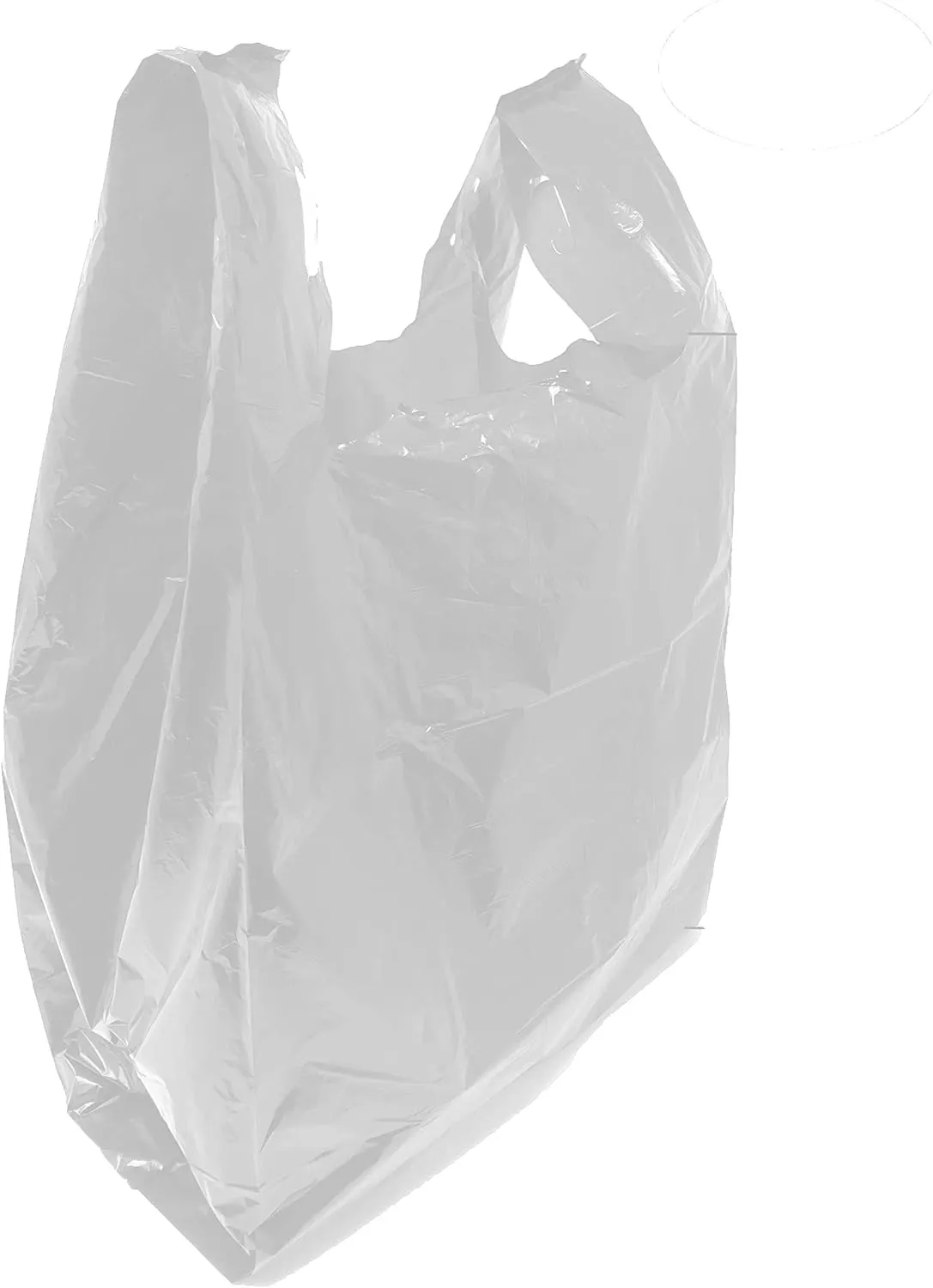 Grocery Shopping Plastic T-shirt Bags Plain 12" x 7" x 21" (White, 150)