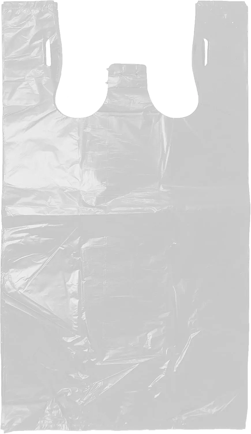 Grocery Shopping Plastic T-shirt Bags Plain 12" x 7" x 21" (White, 150)