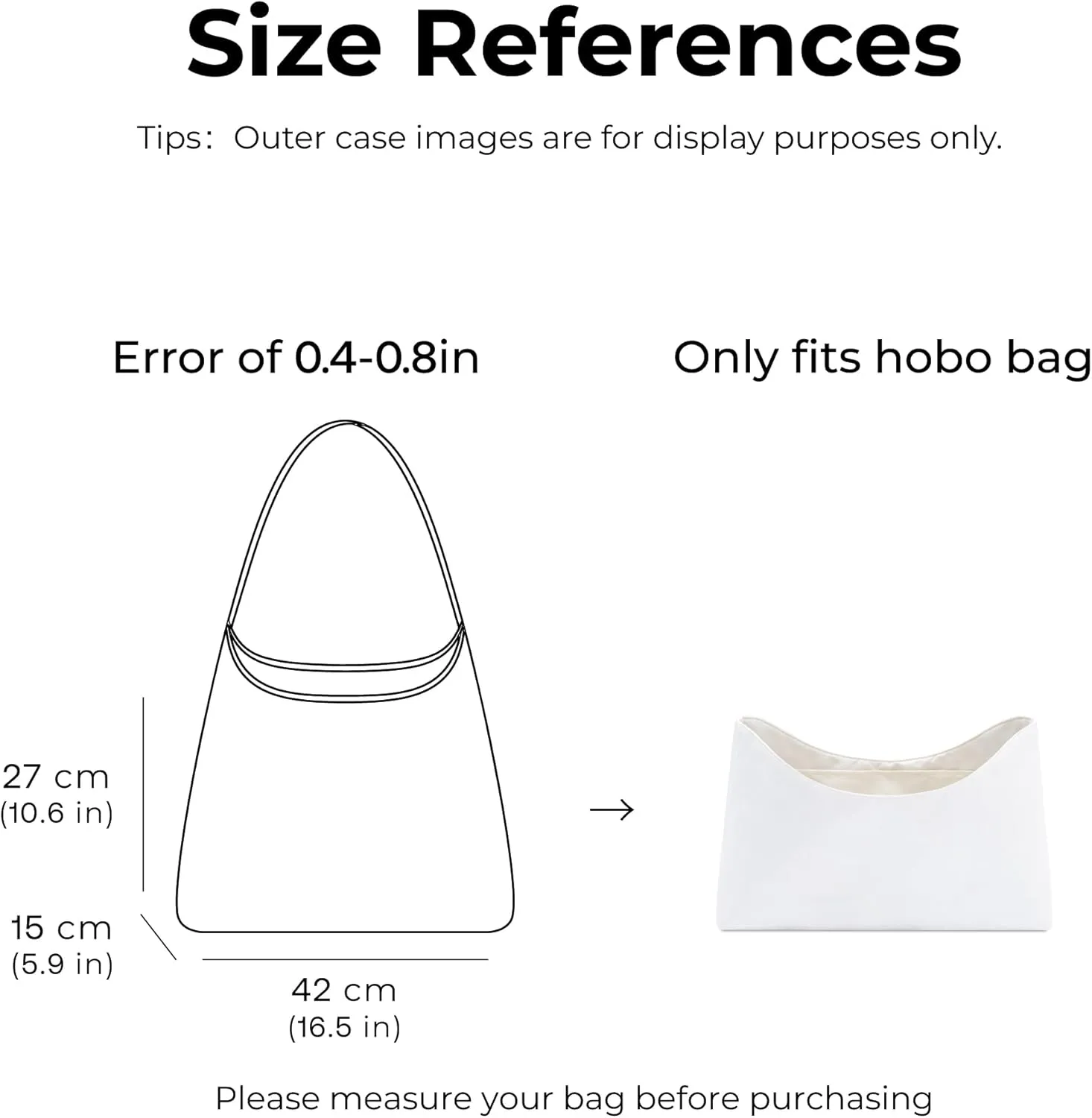 Handbag Organizer Insert for GOYARD Bohme Hobo Bag, Custom Fit Inside Premium Craie Lightweight WaterResistant Purse Insert with Cup Holder Accessories