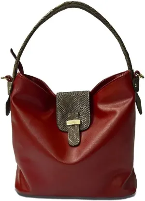 Handbag Women Bucket Bag Snake Print Pattern Handle Tote Vintage Hobo Bag Leather Purse Shoulder Bags