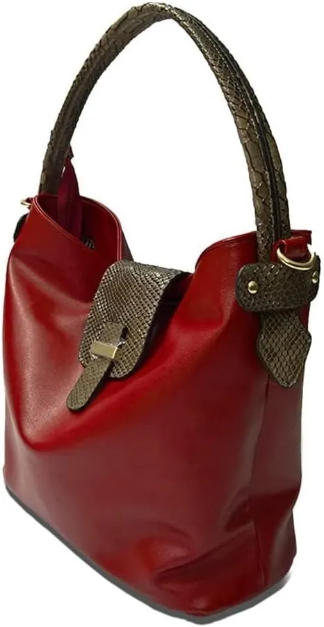 Handbag Women Bucket Bag Snake Print Pattern Handle Tote Vintage Hobo Bag Leather Purse Shoulder Bags
