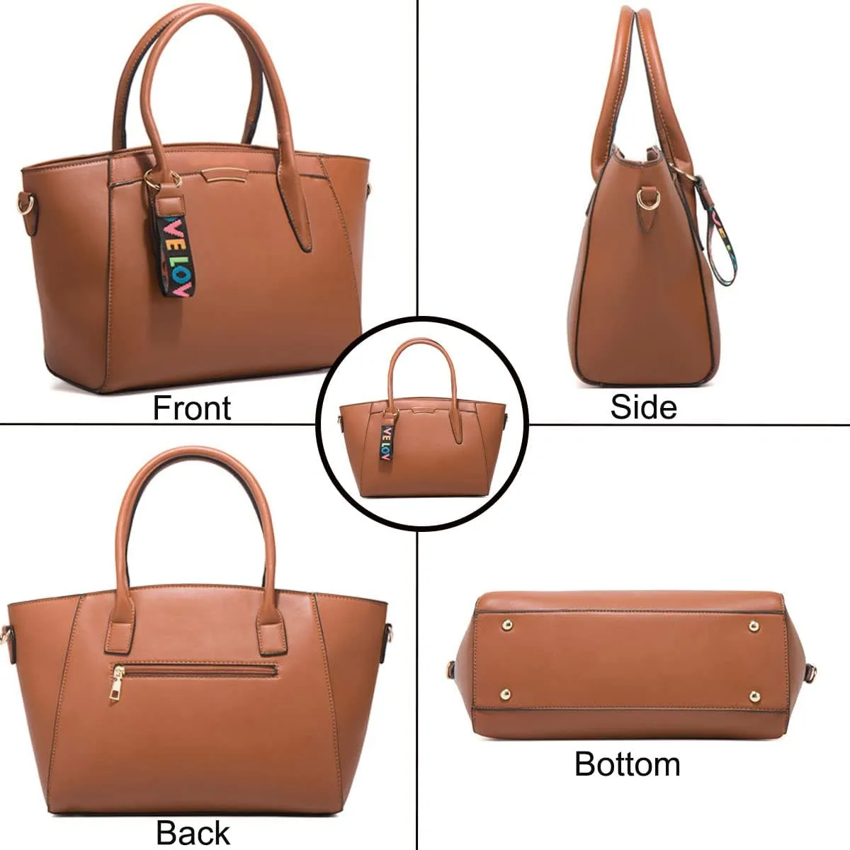 Handbags for Women Top-Handle Bags Tote Satchel Crossbody Bags 3pcs Purse Set
