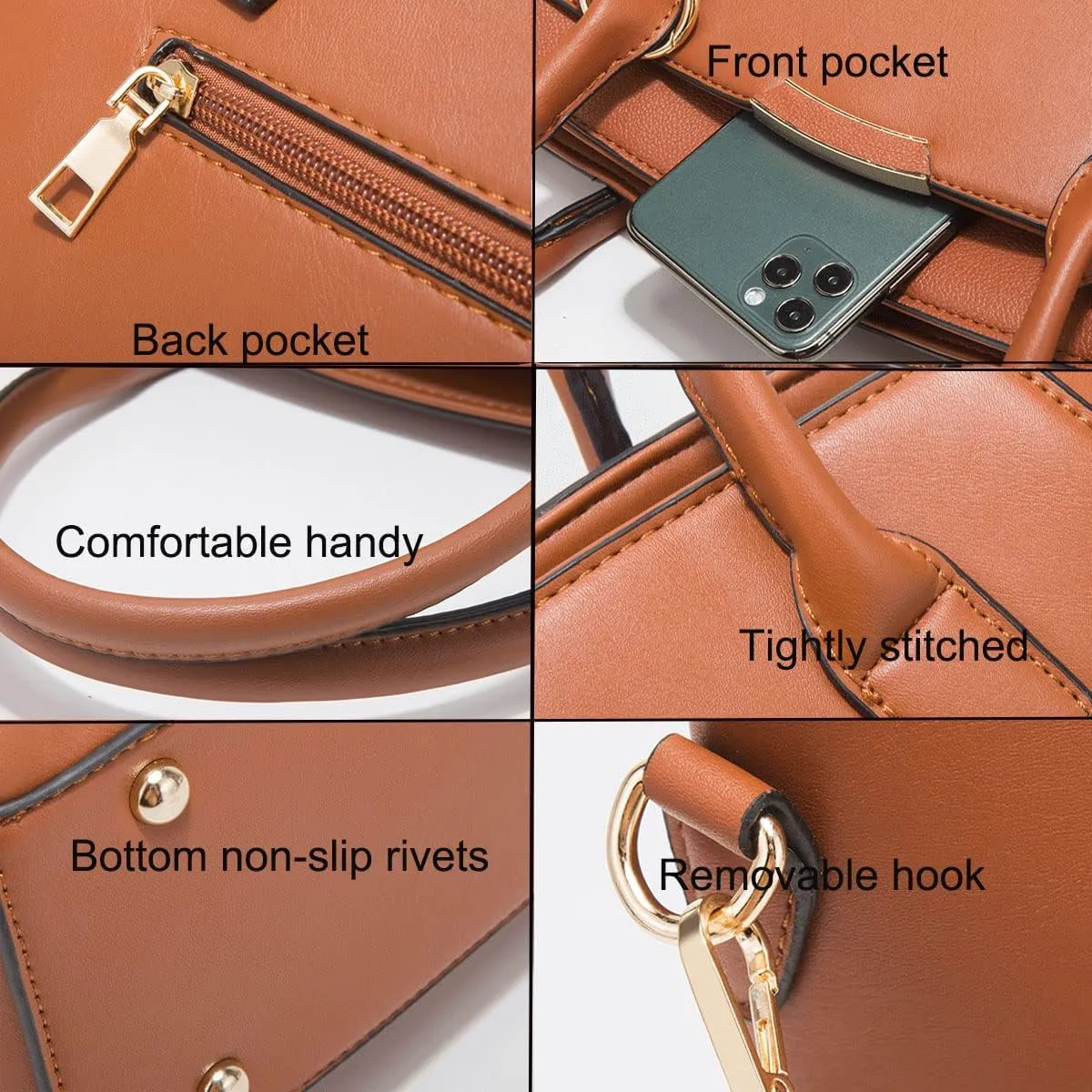 Handbags for Women Top-Handle Bags Tote Satchel Crossbody Bags 3pcs Purse Set
