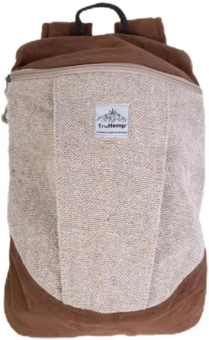 Handcrafted Hemp Backpack with Cotton Lining, Spacious Multi-Pocket Daypack for Work, Hiking, Beige Color  Durable and Stylish Travel Backpack for Men & Women