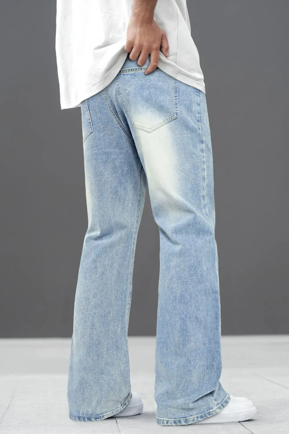 Heyfanee Men's Straight Leg Jeans Stretch Bootcut Denim Pants for Men Relaxed Fit