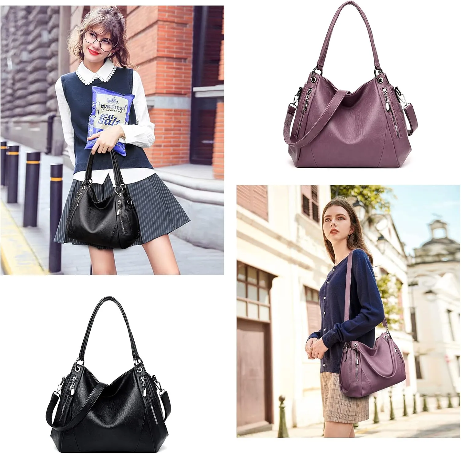 Hobo Bags for Women Leather Purses and Handbags Large Hobo Purse Shoulder Bags with Adjustable Shoulder Strap