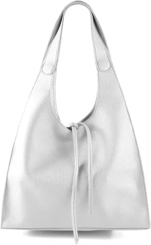 Hobo Bags for Women Soft Pu Leather Shoulder Handbag Slouchy Tote Purses Stylish Triangle Shaped Bag for Work