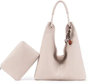 Hobo Purse for Women Trendy Vegan Leather Shoulder Bag Slouchy Hobo Bags with Charm and small Purse