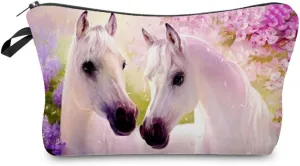Horses Gift Horse Makeup Bag Cute Small Organizer Bag Travel Toiletry Zipper Pouch Horse Cosmetic Bag Birthday Christmas Gift for Horse Lovers Women Friends Sisters