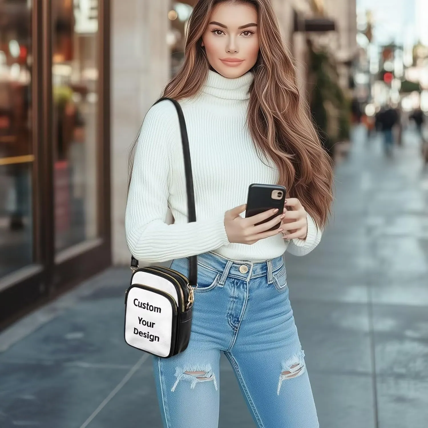 HUGS IDEA Crossbody Bags for Women Trendy Leather Crossbody Purse with Adjustable Strap Shoulder Bag