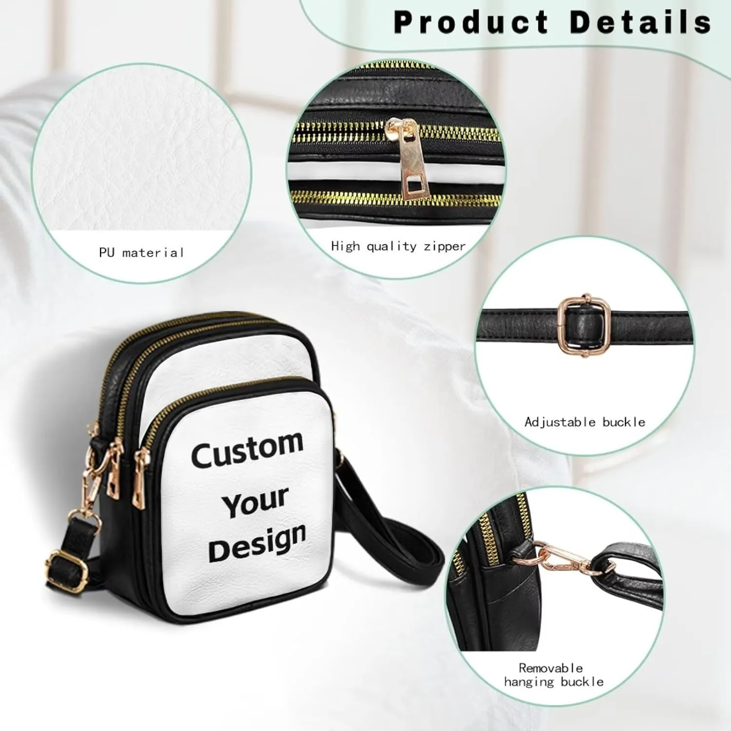 HUGS IDEA Crossbody Bags for Women Trendy Leather Crossbody Purse with Adjustable Strap Shoulder Bag