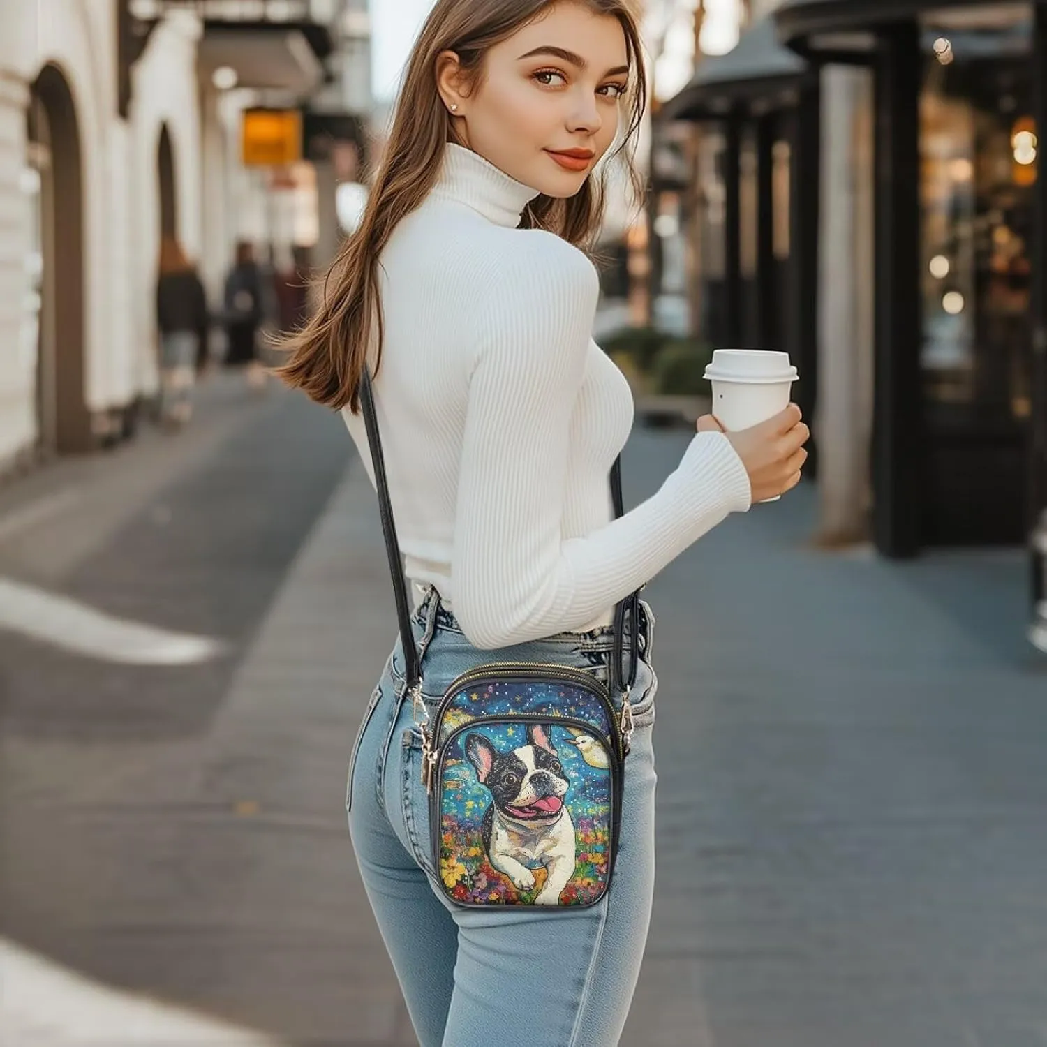 HUGS IDEA Crossbody Bags for Women Trendy Leather Crossbody Purse with Zipper Pockets