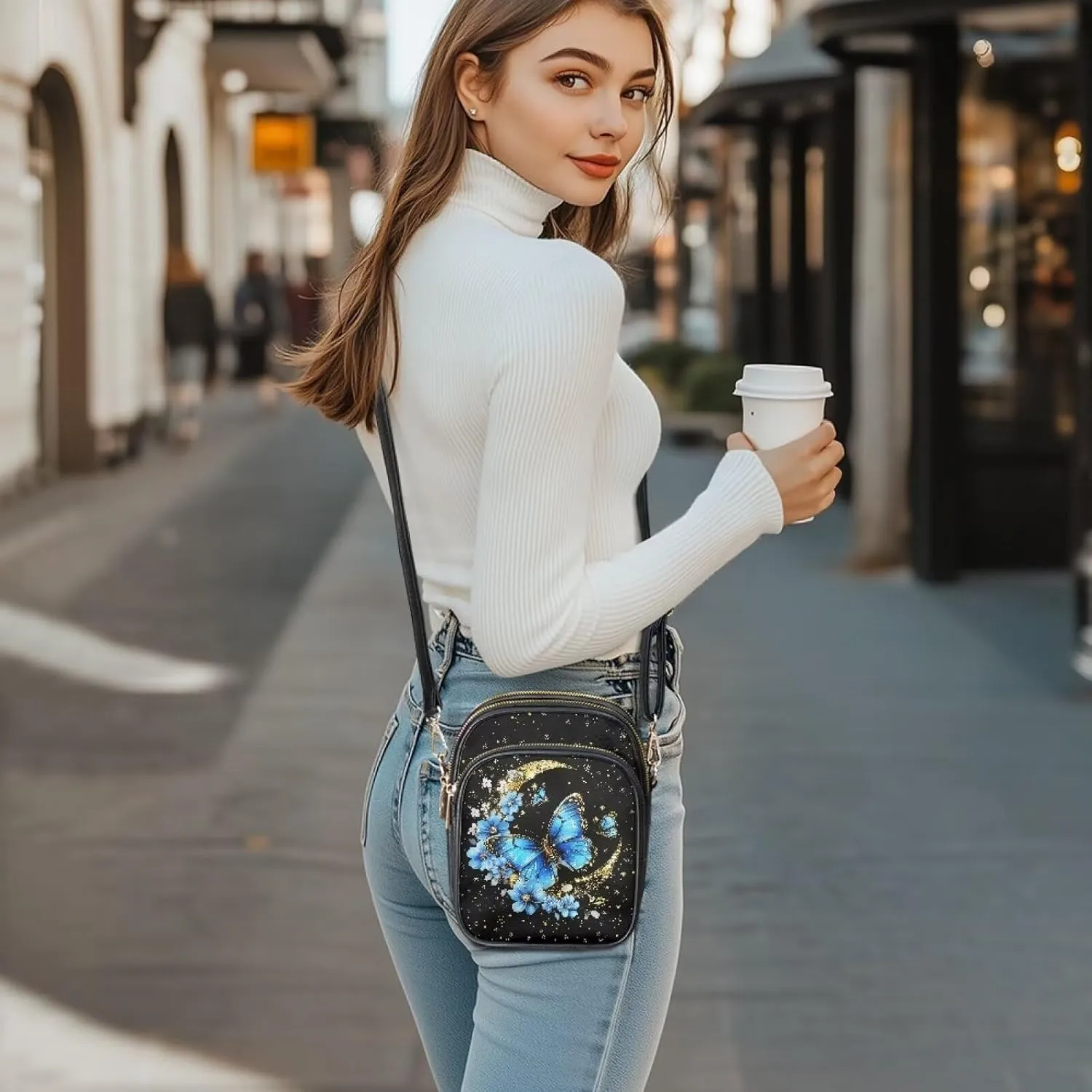 HUGS IDEA Crossbody Bags for Women Trendy Leather Crossbody Purse with Zipper Pockets