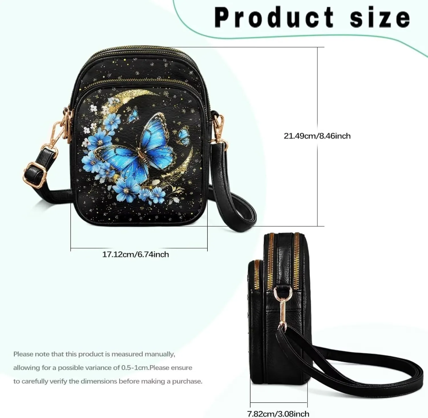 HUGS IDEA Crossbody Bags for Women Trendy Leather Crossbody Purse with Zipper Pockets