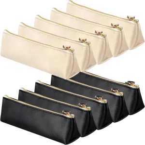 Kacctyen 10 Pcs Small Leather Makeup Bag for Purse Mini Portable Cosmetic Bags with Zipper Coin Purse Lipstick Cosmetic Accessories Leather for Women