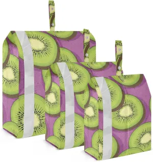 Kiwi Fruit Packing Cubes Set of 3, Lightweight Travel Luggage Organizers Foldable Bags for Easy Packing and Organization