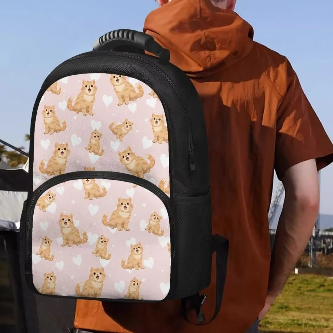 Kuiaobaty Cat Kids Backpack with Cooler Compartment Cartoon Backpack Lunch Bag with Zipper Work Business Carry On Lapatop Backpack 17 Inches School Bag for Teens Gift for Back to School