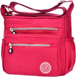 KXF Women's Waterproof Nylon Casual Crossbody Shoulder Messenger Bag Travel Purse Handbag with Multi Pocket