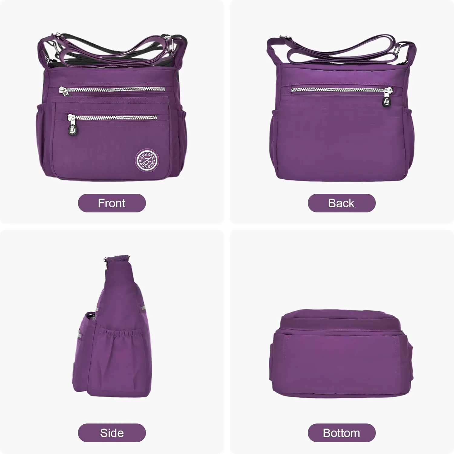 KXF Women's Waterproof Nylon Casual Crossbody Shoulder Messenger Bag Travel Purse Handbag with Multi Pocket
