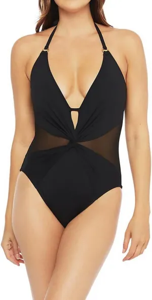 La Blanca Women's One Piece Swimsuit Plunge Tummy Control Bathing Suit