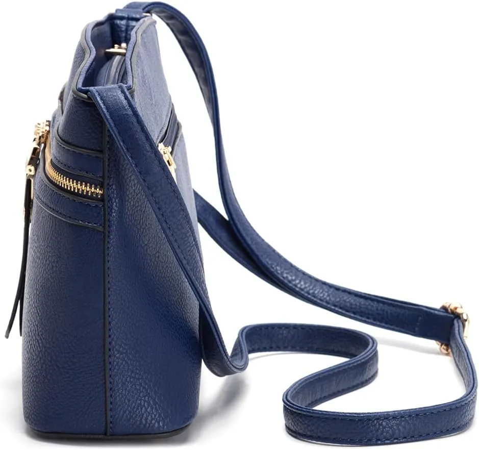 LA TERRE Zipper Pocket Crossbody Bags, Lightweight Medium Crossbody Purses Women's Shoulder Handbags