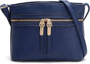 LA TERRE Zipper Pocket Crossbody Bags, Lightweight Medium Crossbody Purses Women's Shoulder Handbags