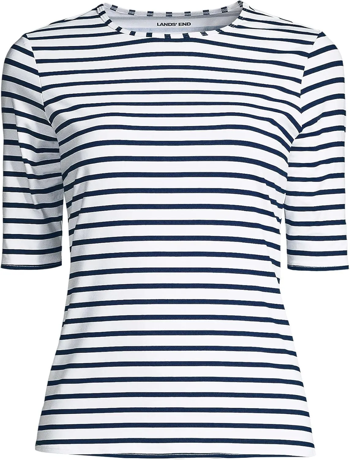 Lands' End Women's Elbow Sleeve Relaxed UPF 50 Rash Guard