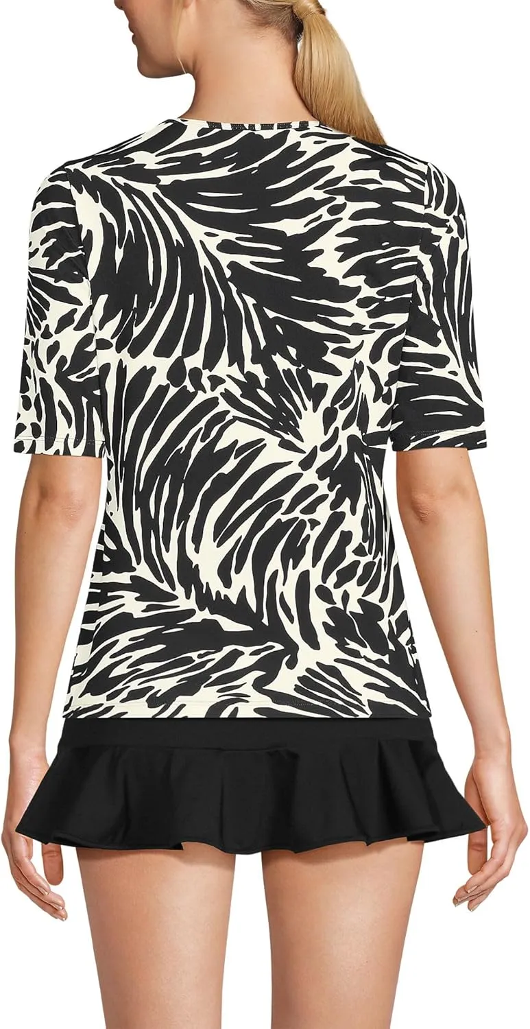 Lands' End Women's Elbow Sleeve Relaxed UPF 50 Rash Guard