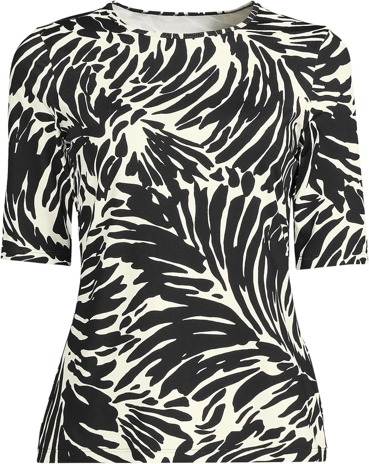 Lands' End Women's Elbow Sleeve Relaxed UPF 50 Rash Guard