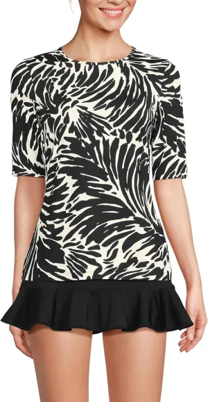 Lands' End Women's Elbow Sleeve Relaxed UPF 50 Rash Guard