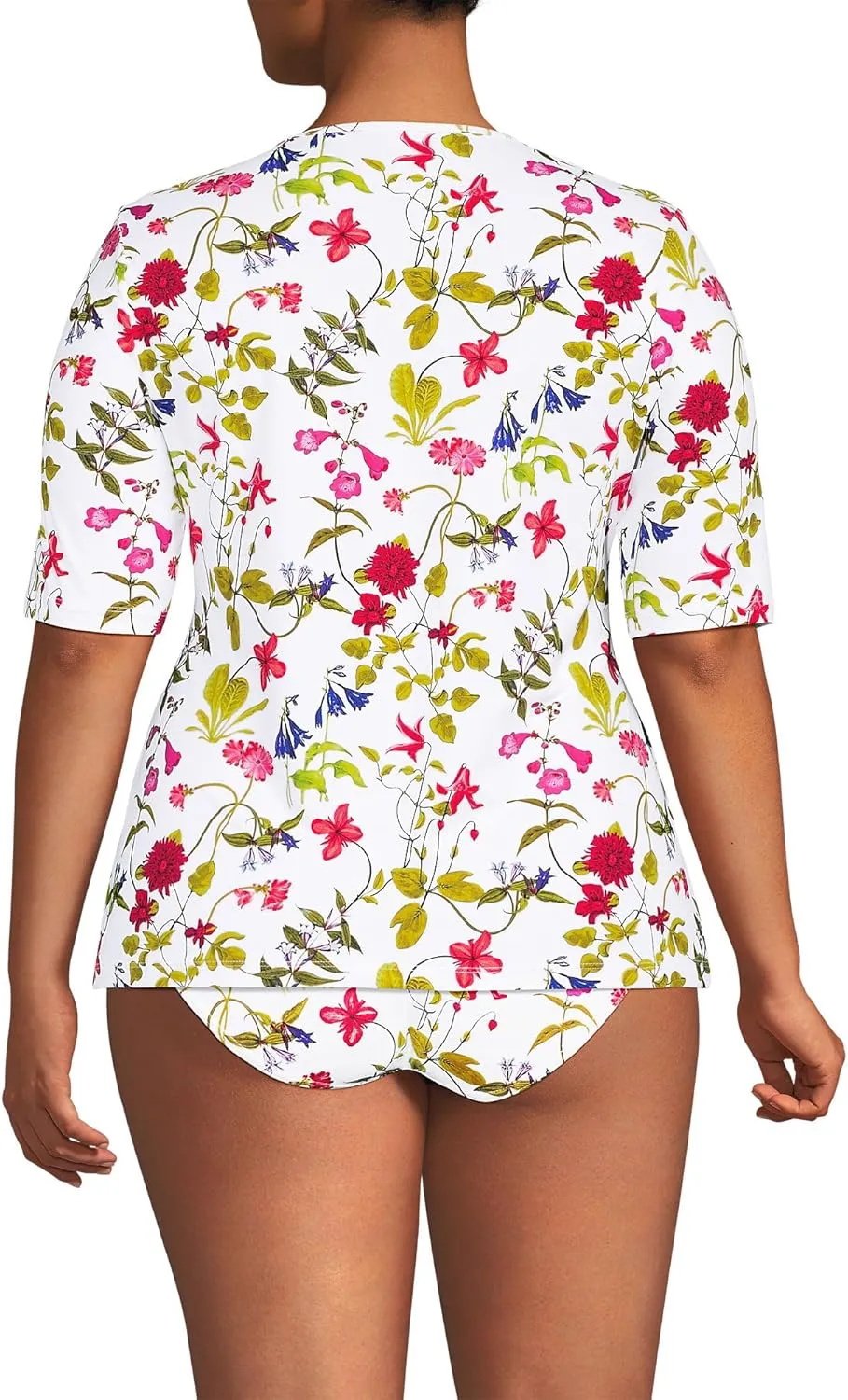 Lands' End Women's Elbow Sleeve Relaxed UPF 50 Rash Guard