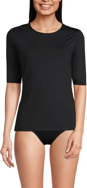 Lands' End Women's Elbow Sleeve Relaxed UPF 50 Rash Guard